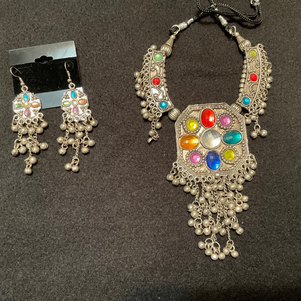 Bellydance, tribal bohemian, necklace set